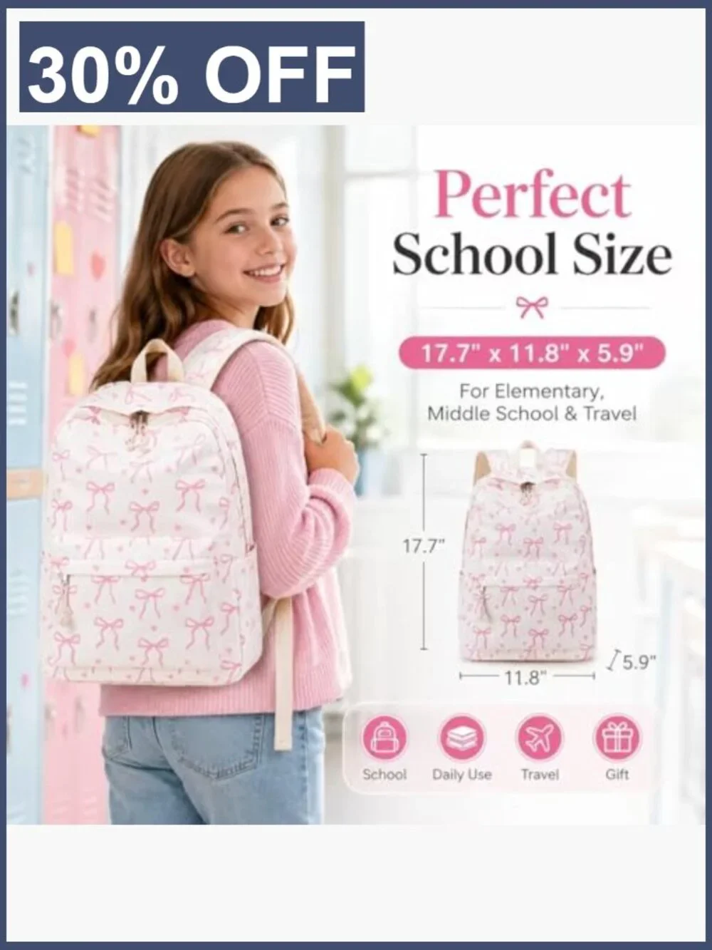 Girls Backpack School Laptop Bookbag Elementary Middle College Women Daypack